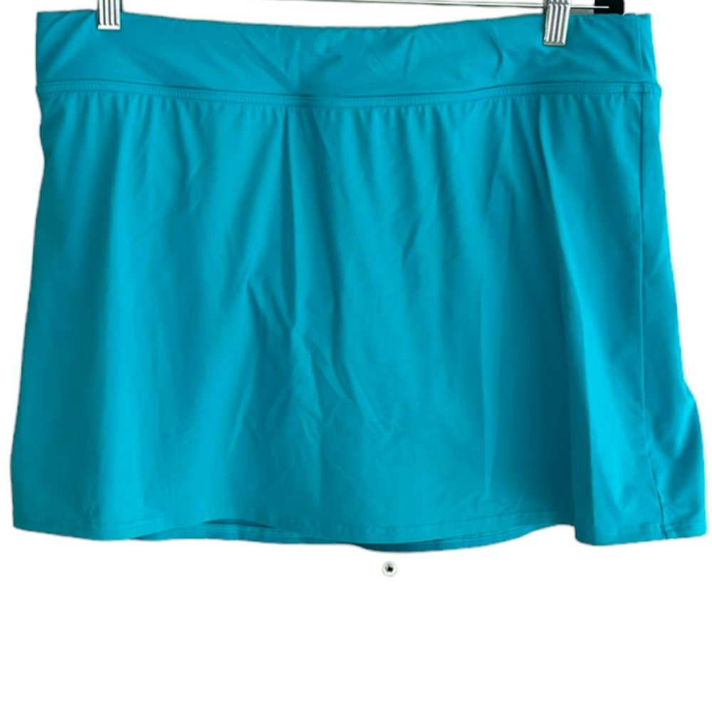 Lands' End Turquoise Swim Skirt One-Piece Cover